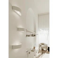 Applique Da Parete-Selezionato da Mazzolaluce Applique curva di gesso bianco pitturabile moderna