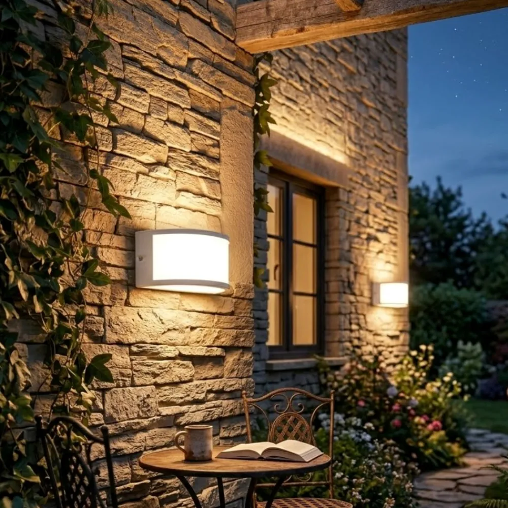 Applique Da Esterno-Selezionato da Mazzolaluce Applique curva per esterno bianca led 4000k ip65