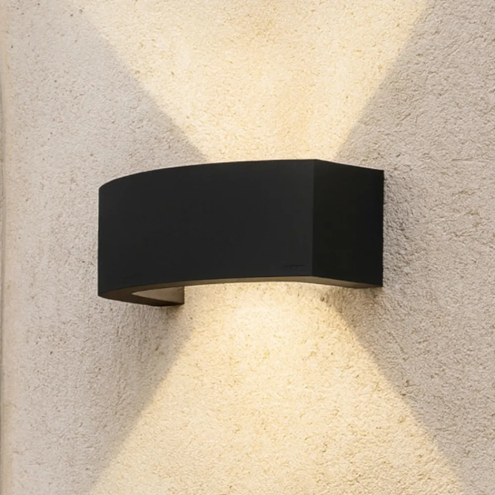 Applique Da Esterno-Selezionato da Mazzolaluce Applique curva per esterno grigio scuro luce indiretta e27 led