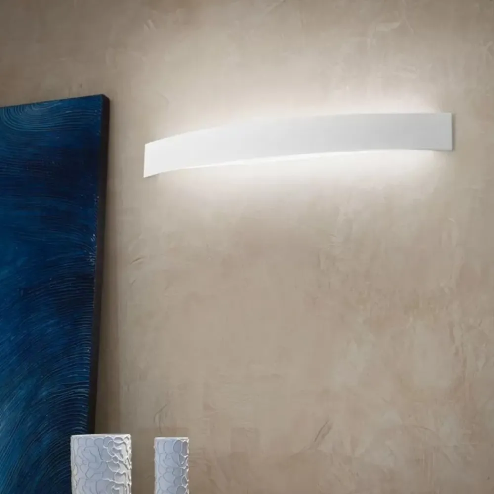 Applique Da Parete-Linea Light Applique curve led 15w 3000k bianco moderna