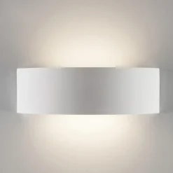 Applique Da Parete-Selezionato da Mazzolaluce Applique curvo led 18w 3000k gesso ceramica bianca