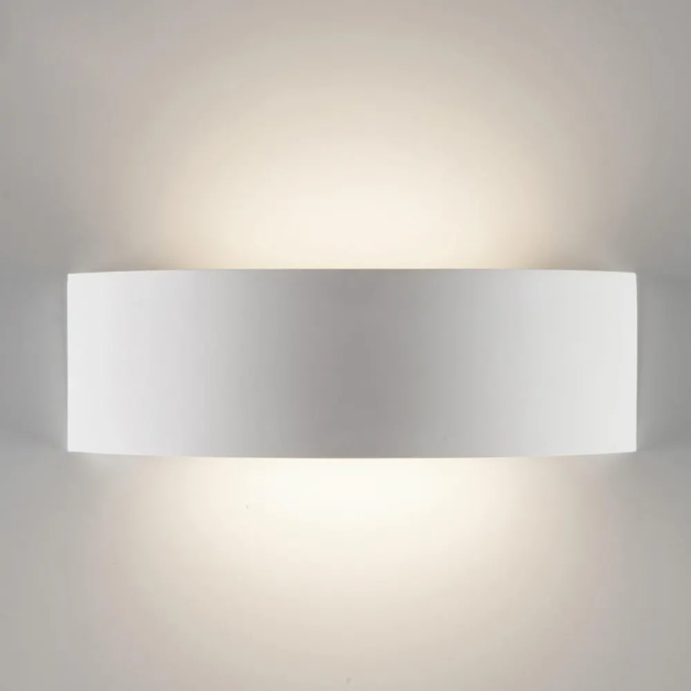 Applique Da Parete-Selezionato da Mazzolaluce Applique curvo led 18w 3000k gesso ceramica bianca