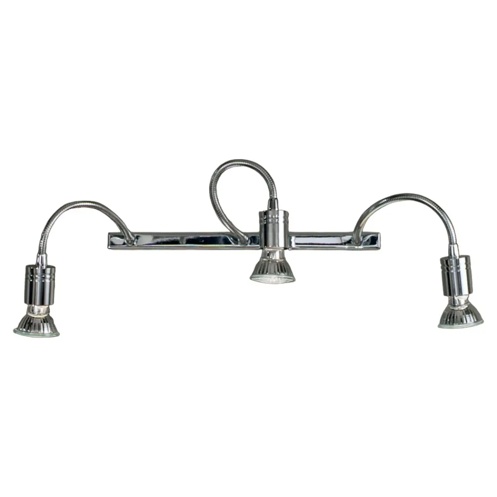 Applique Da Bagno-Selezionato da Mazzolaluce Applique da bagni per specchio 3 bracci flessibili metallo cromato
