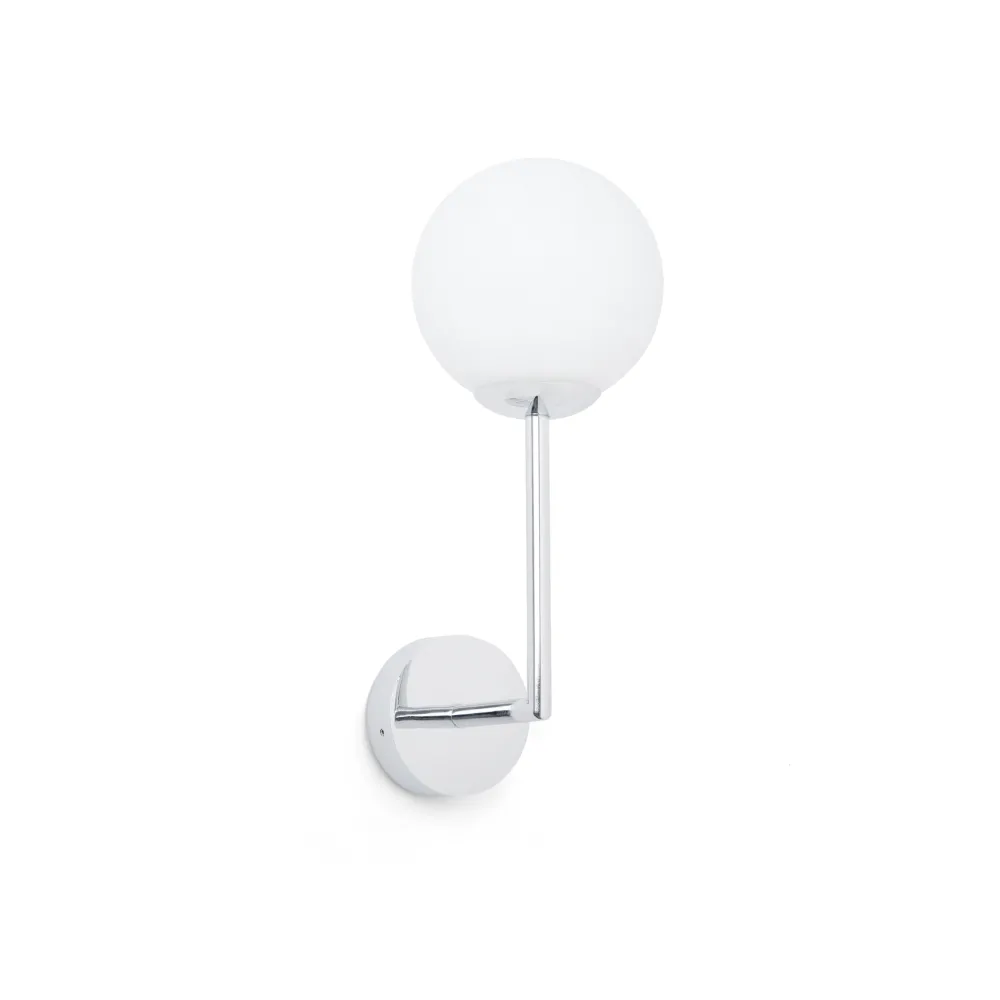 Applique Da Bagno-Selezionato da Mazzolaluce Applique da bagni sfera vetro bianco cromato