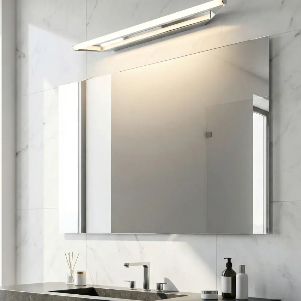 Applique Da Bagno-Linea Light Applique da bagno 43cm circular cromo led 8w 3000k fp