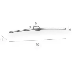 Applique Da Bagno-Top Light Applique da bagno cromo 4000k curved