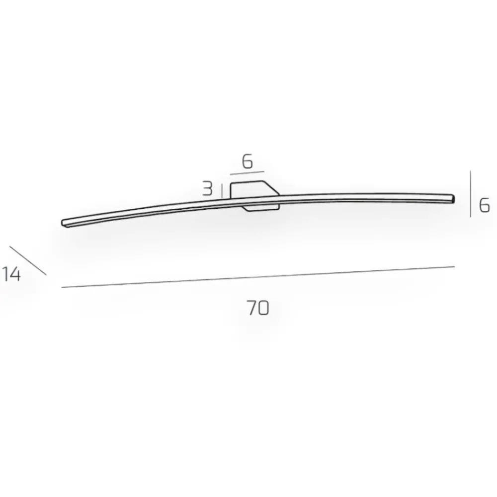 Applique Da Bagno-Top Light Applique da bagno cromo 4000k curved