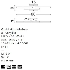 Applique Da Bagno-Selezionato da Mazzolaluce Applique da bagno led 14w 4000k bianca geometrica ip44