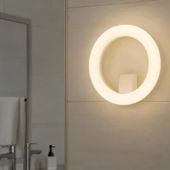 Applique Da Bagno-Selezionato da Mazzolaluce Applique da bagno moderna bianca rotonda led 20w 3000k ip65
