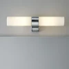 Applique Da Bagno-Selezionato da Mazzolaluce Applique da bagno moderno due luci cromo vetro bianco