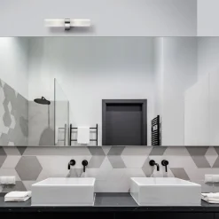 Applique Da Bagno-Selezionato da Mazzolaluce Applique da bagno moderno due luci cromo vetro bianco