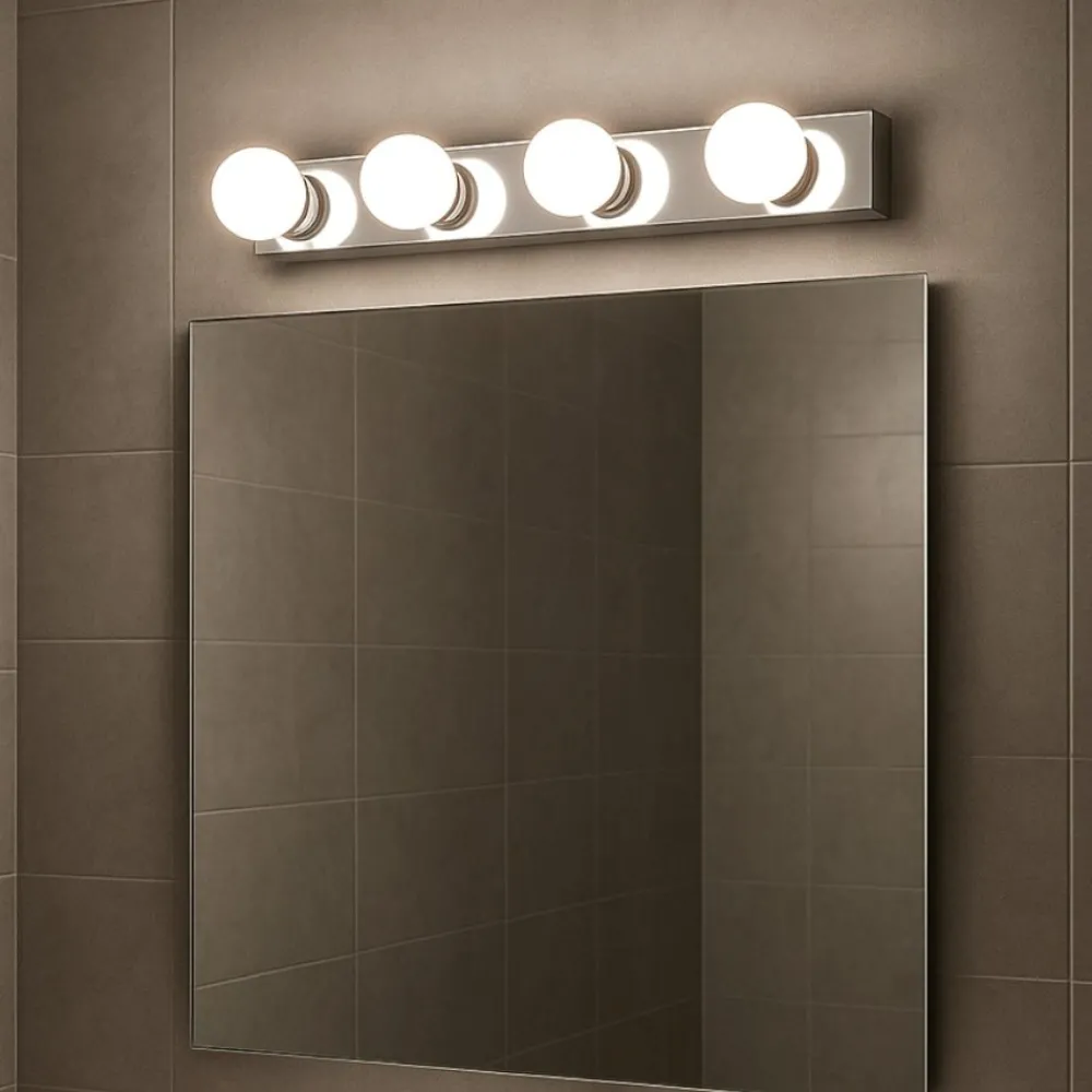 Applique Da Bagno-Selezionato da Mazzolaluce Applique da bagno moderno 4 luci cromo