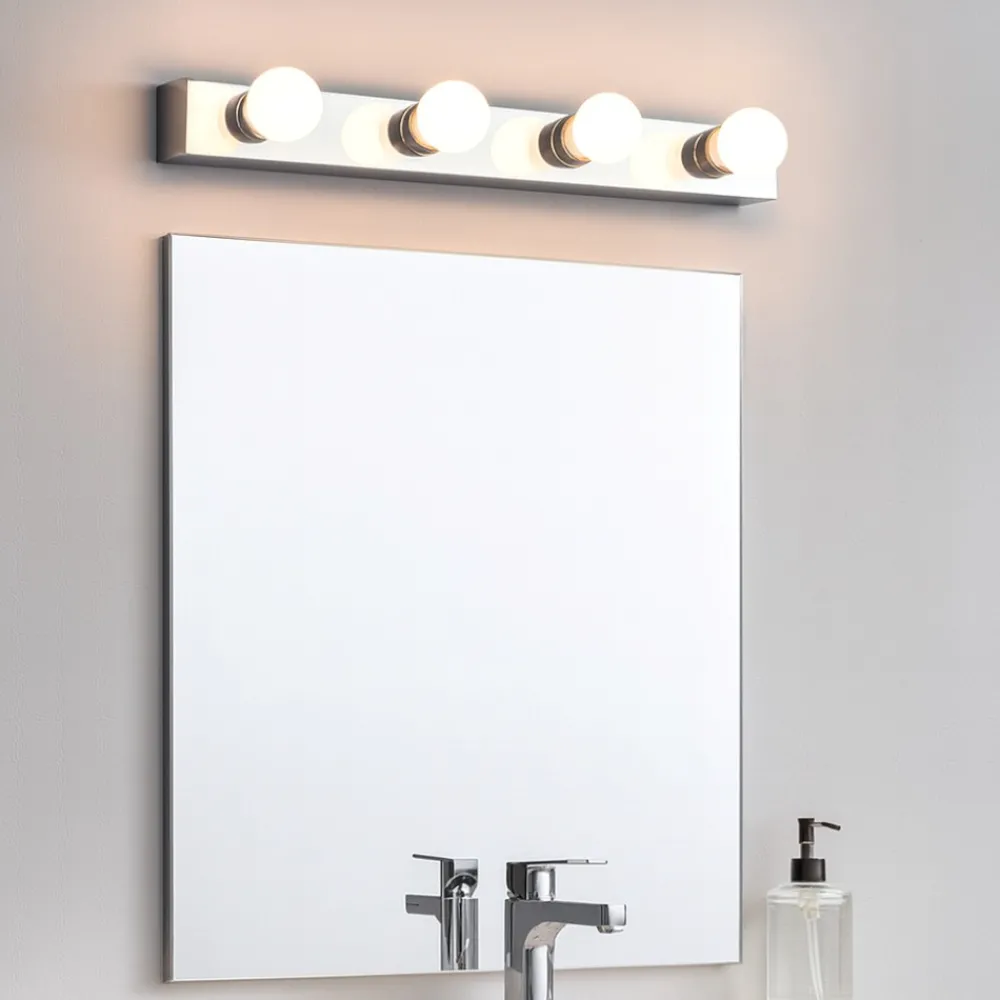 Applique Da Bagno-Selezionato da Mazzolaluce Applique da bagno moderno 4 luci cromo
