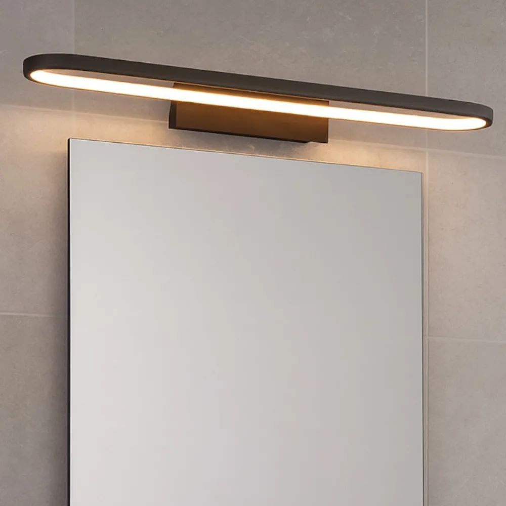 Applique Da Bagno-Selezionato da Mazzolaluce Applique da bagno moderno nera led 22w 3000k