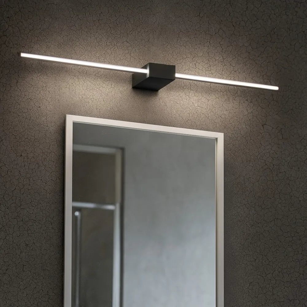 Applique Da Bagno-Ideal Lux Applique da bagno nero led 13w 3000k theo ap d075