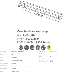 Applique Da Bagno-Selezionato da Mazzolaluce Applique da bagno orientabile led 9w dimmerabile cromo