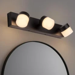 Applique Da Bagno-Selezionato da Mazzolaluce Applique da bagno per specchio 3 luci orientabili nero