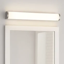 Applique Da Bagno-Selezionato da Mazzolaluce Applique da bagno vetro bianco dettagli nickel ip44