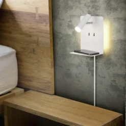 Applique Camera Da Letto-Selezionato da Mazzolaluce Applique da comodino bianco presa usb luce orientabile