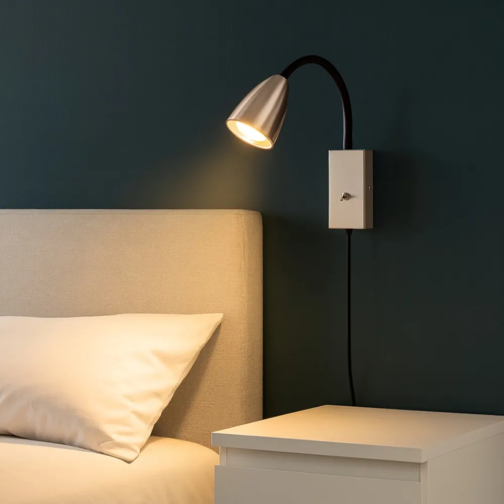 Applique Camera Da Letto-Selezionato da Mazzolaluce Applique da comodino camera da letto nichel opaco luce orientabile
