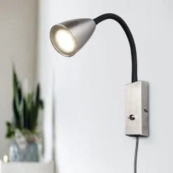 Applique Camera Da Letto-Selezionato da Mazzolaluce Applique da comodino camera da letto nichel opaco luce orientabile