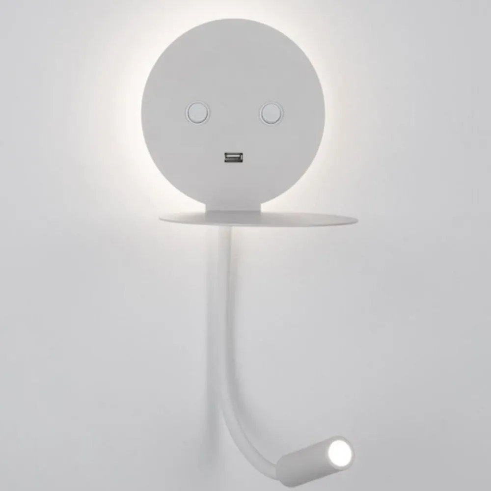Applique Camera Da Letto-Selezionato da Mazzolaluce Applique da comodino led 3000k orientabile presa usb bianco