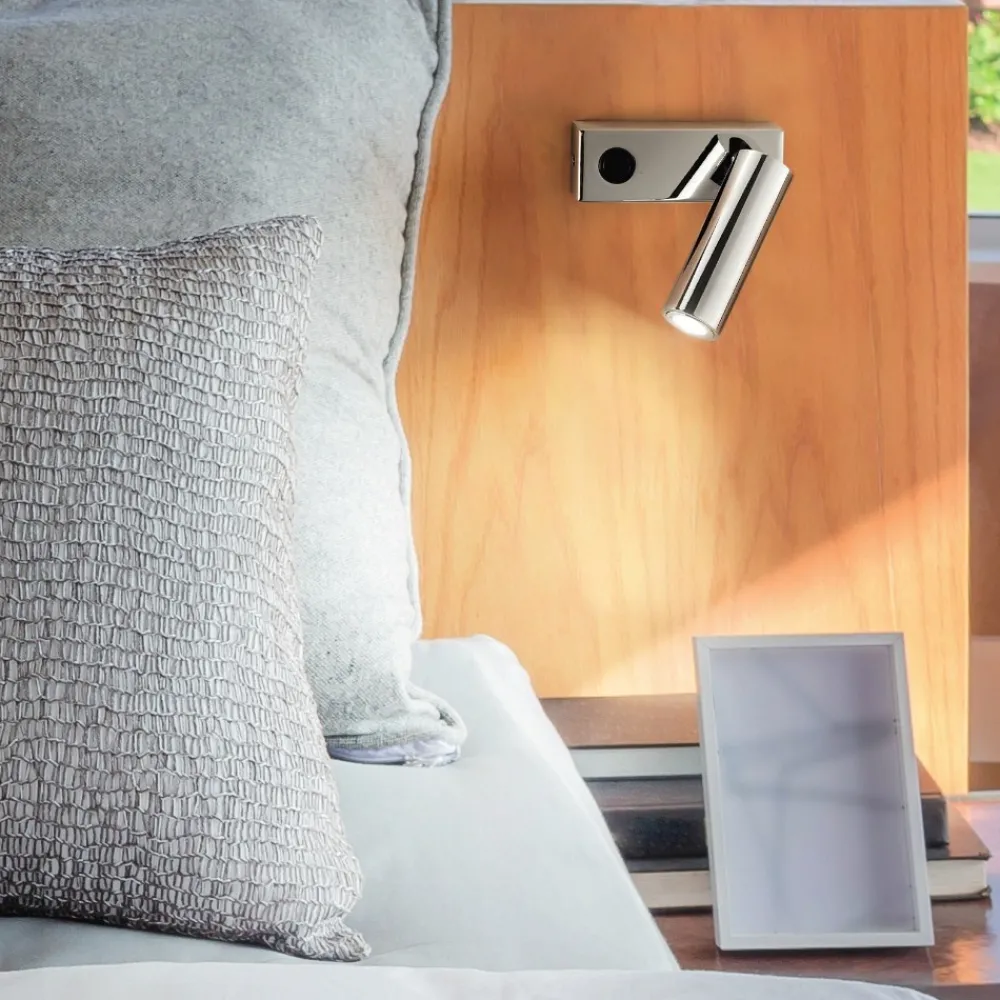 Applique Camera Da Letto-IsyLuce Applique da comodino luce orientabile 3000k cromo