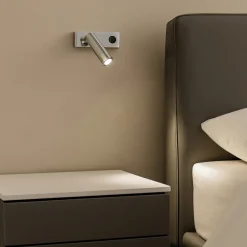 Applique Camera Da Letto-IsyLuce Applique da comodino luce orientabile 3000k cromo