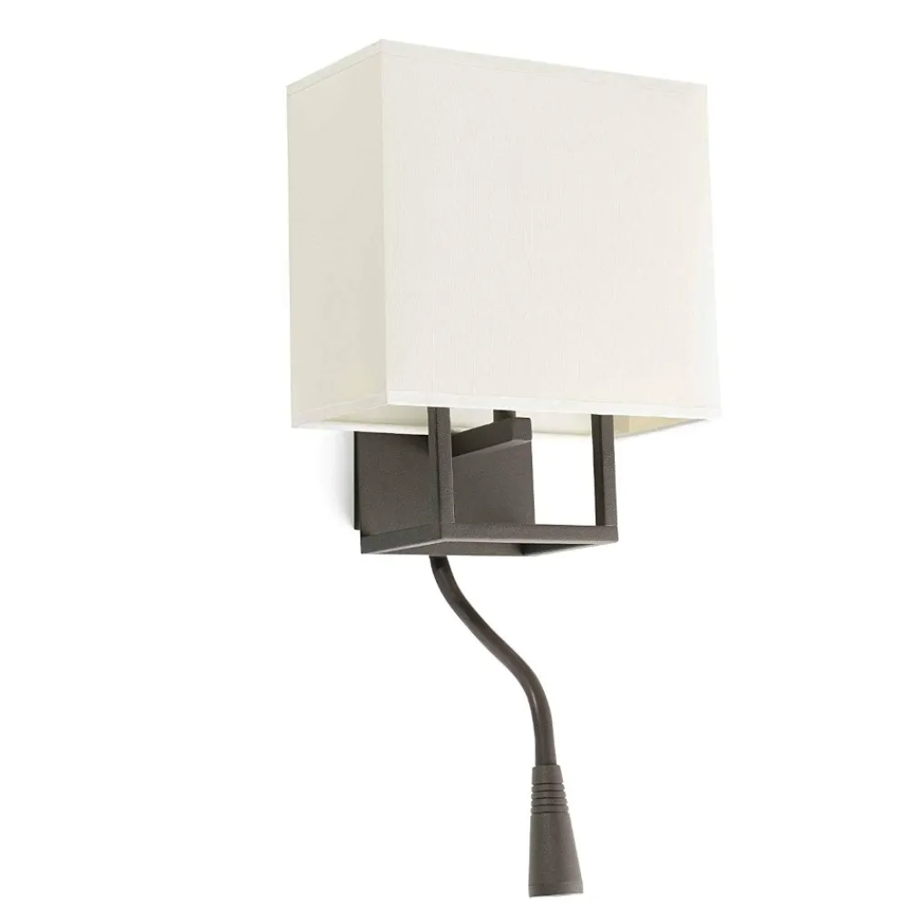 Applique Camera Da Letto-Selezionato da Mazzolaluce Applique da comodino marrone per camera da letto doppia luce con interruttore