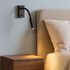 Applique Camera Da Letto-Selezionato da Mazzolaluce Applique da comodino nera per camera da letto led 3w 3000k orientabile