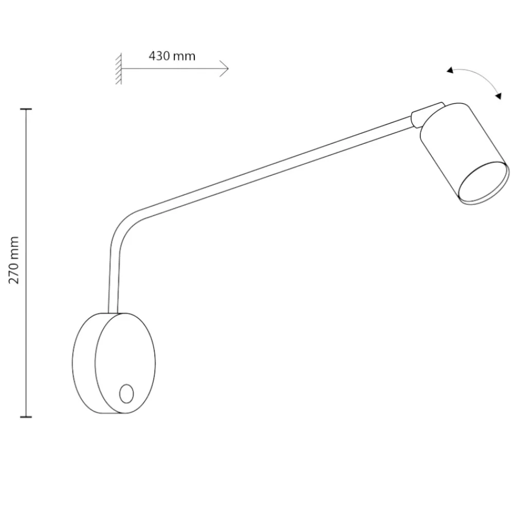 Applique Camera Da Letto-Selezionato da Mazzolaluce Applique da comodino nero braccio orientabile per camera da letto