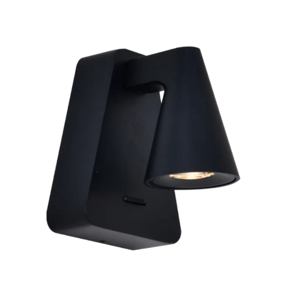 Applique Camera Da Letto-Selezionato da Mazzolaluce Applique da comodino nero led con interruttore per camera da letto