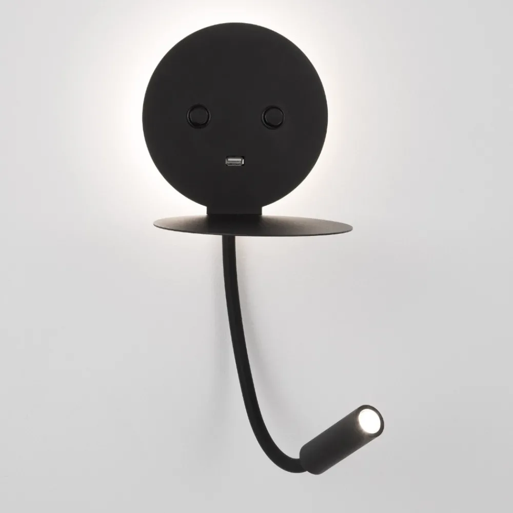 Applique Camera Da Letto-Selezionato da Mazzolaluce Applique da comodino nero luce orientabile presa usb