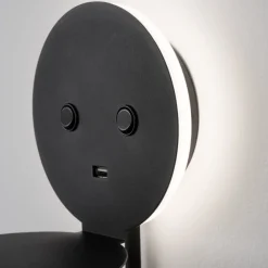 Applique Camera Da Letto-Selezionato da Mazzolaluce Applique da comodino nero luce orientabile presa usb