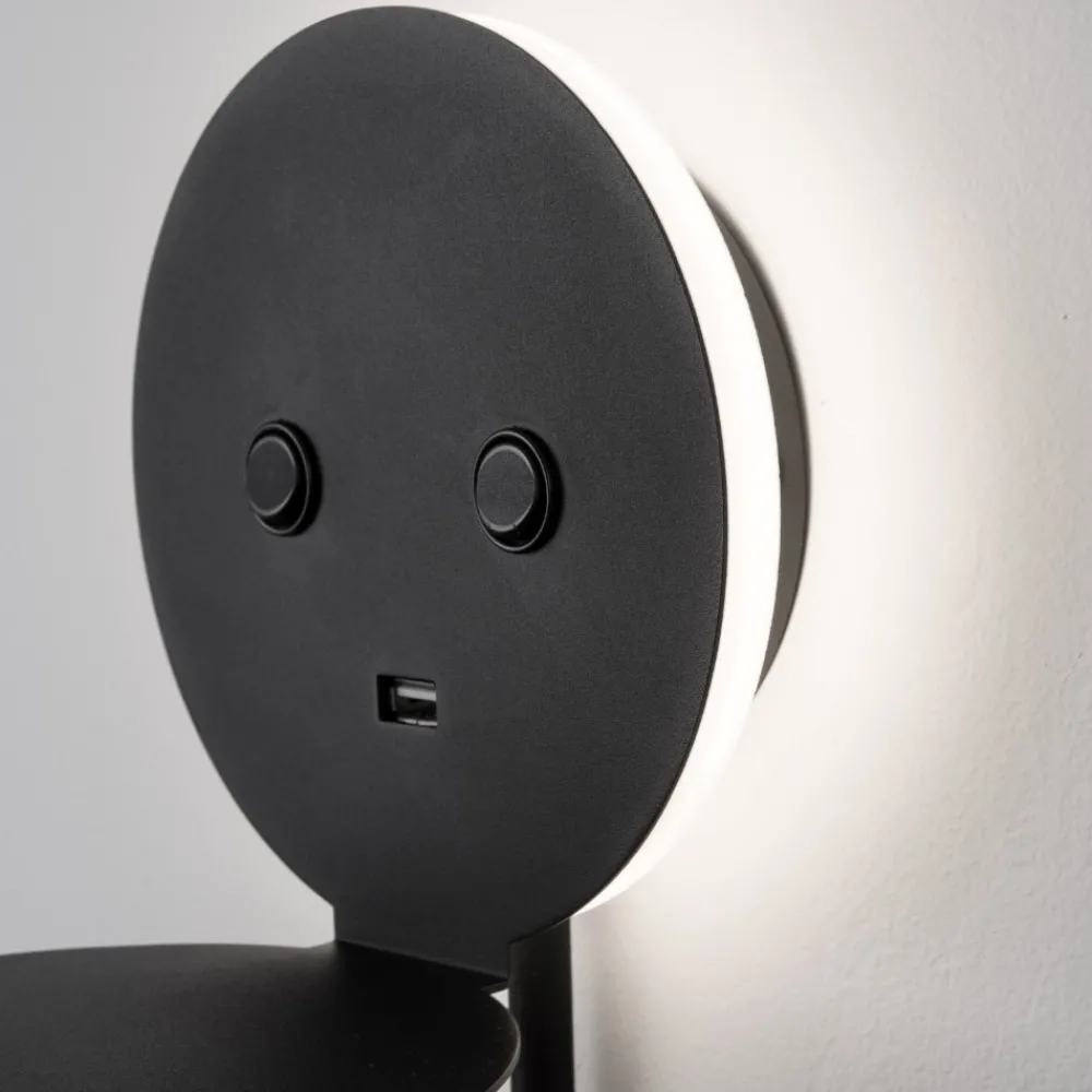 Applique Camera Da Letto-Selezionato da Mazzolaluce Applique da comodino nero luce orientabile presa usb
