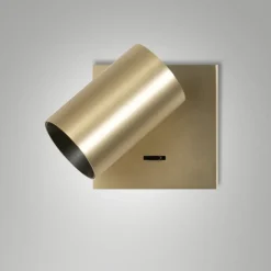 Applique Camera Da Letto-Fabas Luce Applique da comodino orientabile con interruttore ottone ooro
