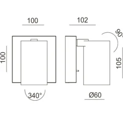 Applique Camera Da Letto-Fabas Luce Applique da comodino orientabile con interruttore ottone ooro