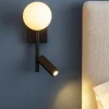 Applique Camera Da Letto-Selezionato da Mazzolaluce Applique da comodino orientabile nero per camera da letto moderna