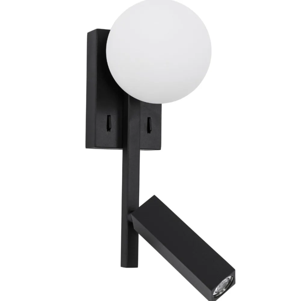 Applique Camera Da Letto-Selezionato da Mazzolaluce Applique da comodino orientabile nero per camera da letto moderna