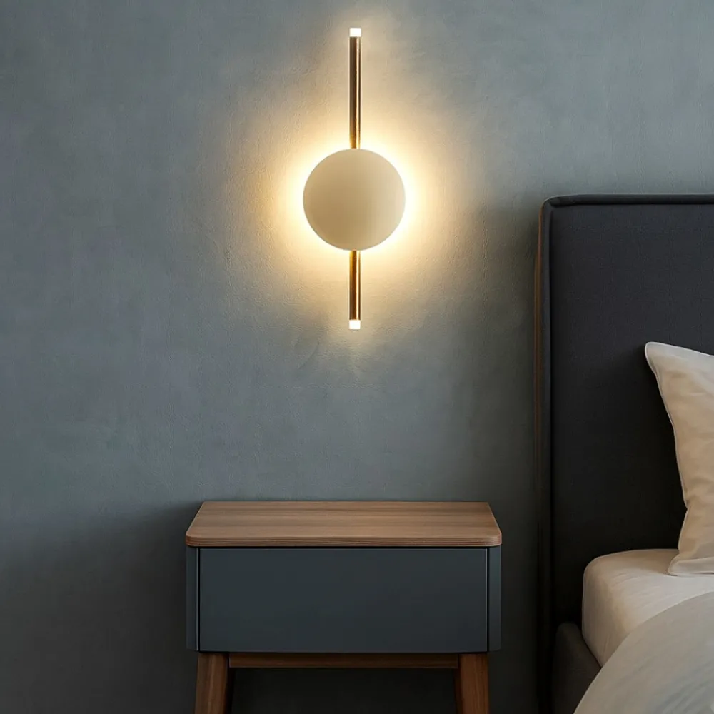 Applique Camera Da Letto-Ondaluce Applique da comodino oro camera da letto led 3000k ap james