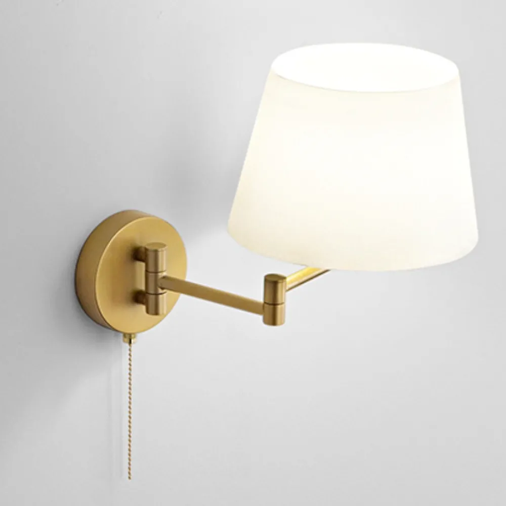 Applique Camera Da Letto-Perenz Illuminazione Applique da comodino oro crane perenz con paralume per camera da letto