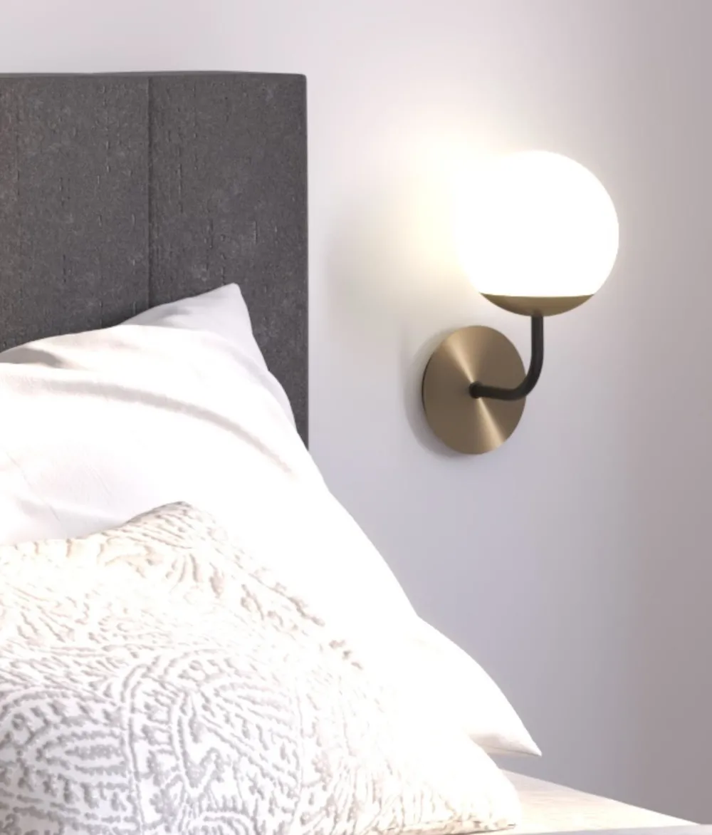 Applique Da Parete-Top Light Applique da comodino oro nero per camera da letto