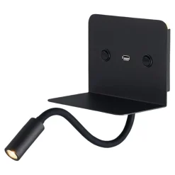 Applique Camera Da Letto-Selezionato da Mazzolaluce Applique da comodino per camera da letto moderna nero con presa usb