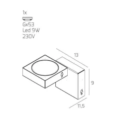 Applique Camera Da Letto-Top Light Applique da comodino per camera da letto toplight up nero