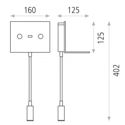 Applique Camera Da Letto-Selezionato da Mazzolaluce Applique da comodino per camera da letto moderna nero presa usb mensola due luci