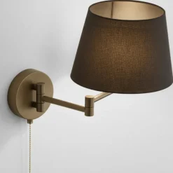 Applique Camera Da Letto-Perenz Illuminazione Applique da comodino per camera da letto marrone con paralume crane perenz