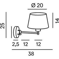 Applique Camera Da Letto-Perenz Illuminazione Applique da comodino per camera da letto marrone con paralume crane perenz
