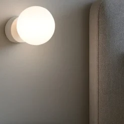 Applique Camera Da Letto-Perenz Illuminazione Applique da comodino sfera bianca 10cm in vetro maga
