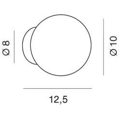 Applique Camera Da Letto-Perenz Illuminazione Applique da comodino sfera bianca 10cm in vetro maga