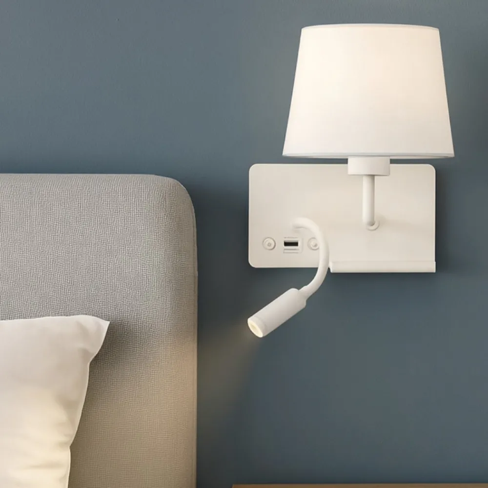 Applique Camera Da Letto-Selezionato da Mazzolaluce Applique da comodino sinistro multifunzione mensola usb luce da lettura
